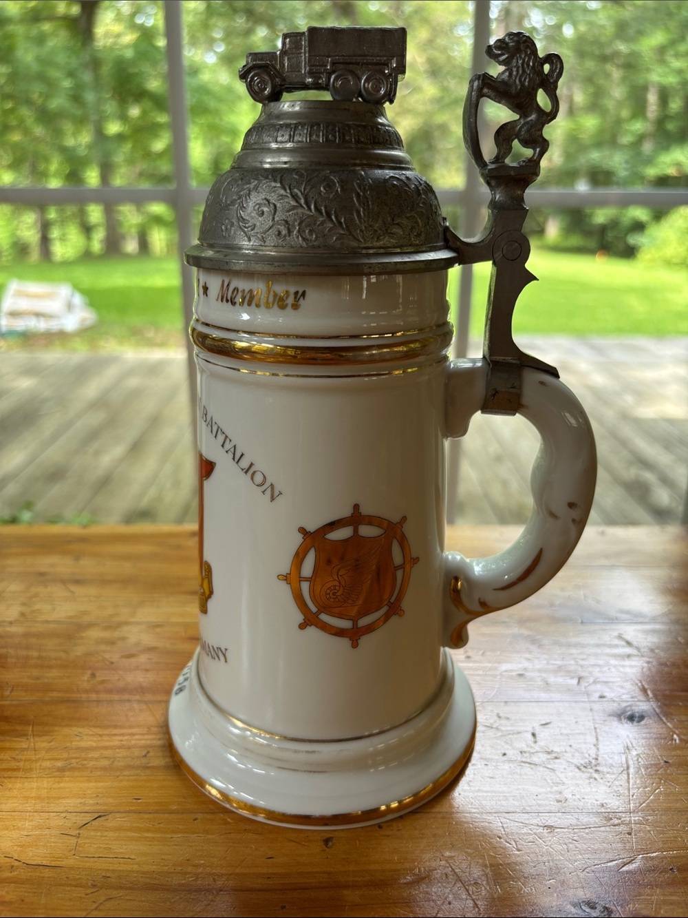 Vintage Beer Stein 6th Transportation Battalion 1958 Given To Honorary Member - Picture 15 of 16